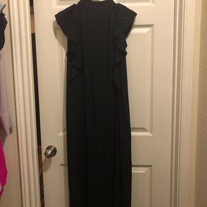 H&M subtle pattern, ruffle sleeve maxi dress.